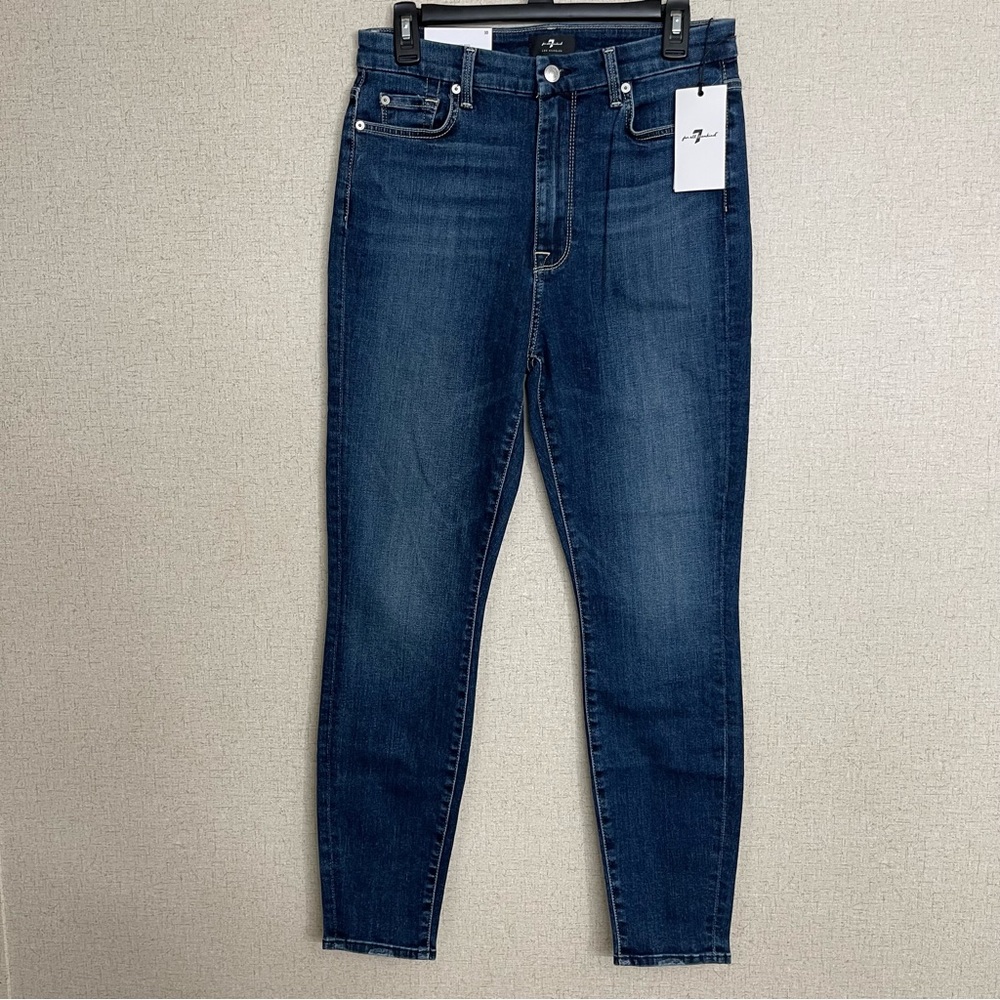 Women 7 For All Mankind Aubrey in Varick 30 Navy slim fit jeans skinny